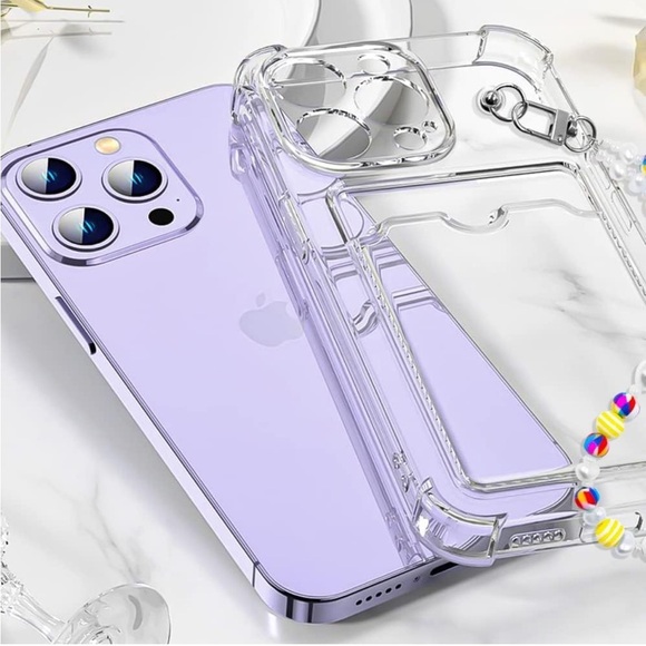 no name Other - IPhone 14 Pro Max Clear Case With Card Slot Holder